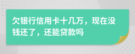 欠银行信用卡十几万，现在没钱还了，还能贷款吗