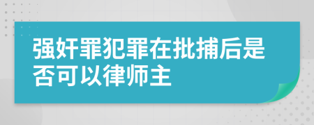 强奸罪犯罪在批捕后是否可以律师主