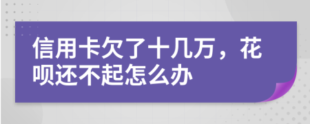 信用卡欠了十几万，花呗还不起怎么办