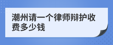 潮州请一个律师辩护收费多少钱