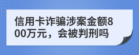 信用卡诈骗涉案金额800万元，会被判刑吗