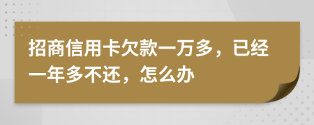 招商信用卡欠款一万多，已经一年多不还，怎么办
