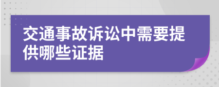 交通事故诉讼中需要提供哪些证据