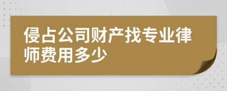 侵占公司财产找专业律师费用多少