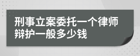 刑事立案委托一个律师辩护一般多少钱