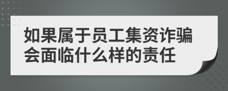 如果属于员工集资诈骗会面临什么样的责任