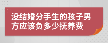 没结婚分手生的孩子男方应该负多少抚养费