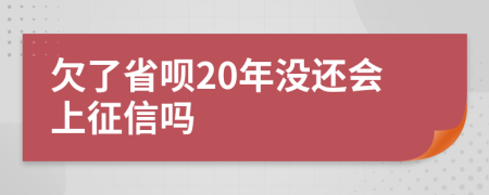 欠了省呗20年没还会上征信吗