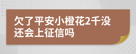 欠了平安小橙花2千没还会上征信吗