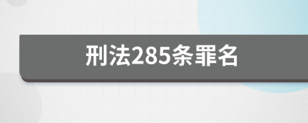 刑法285条罪名