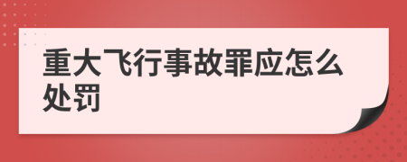 重大飞行事故罪应怎么处罚