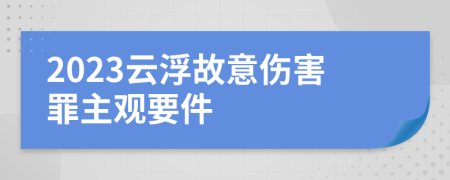2023云浮故意伤害罪主观要件
