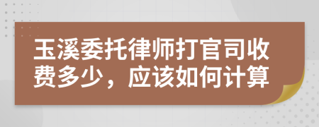 玉溪委托律师打官司收费多少，应该如何计算