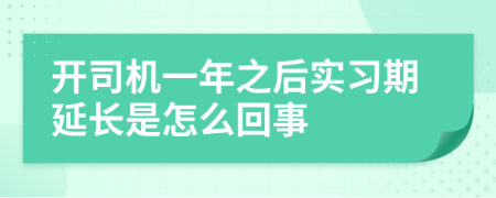 开司机一年之后实习期延长是怎么回事