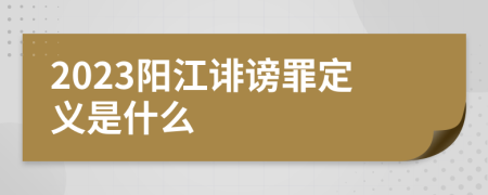 2023阳江诽谤罪定义是什么