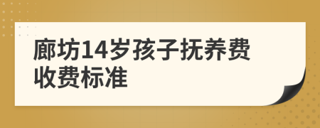 廊坊14岁孩子抚养费收费标准