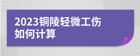 2023铜陵轻微工伤如何计算