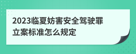 2023临夏妨害安全驾驶罪立案标准怎么规定