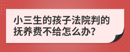 小三生的孩子法院判的抚养费不给怎么办？