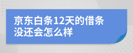 京东白条12天的借条没还会怎么样