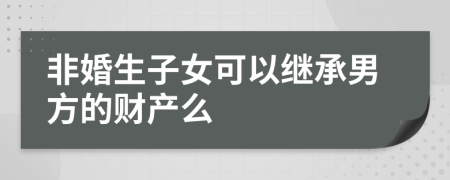 非婚生子女可以继承男方的财产么