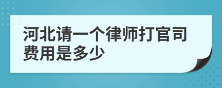 河北请一个律师打官司费用是多少