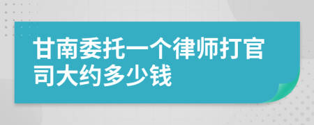 甘南委托一个律师打官司大约多少钱