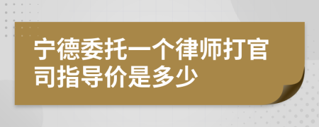 宁德委托一个律师打官司指导价是多少