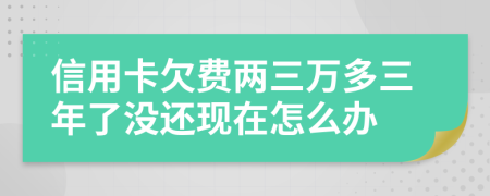 信用卡欠费两三万多三年了没还现在怎么办