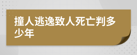 撞人逃逸致人死亡判多少年