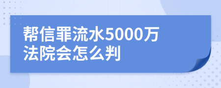 帮信罪流水5000万法院会怎么判