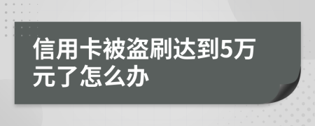 信用卡被盗刷达到5万元了怎么办