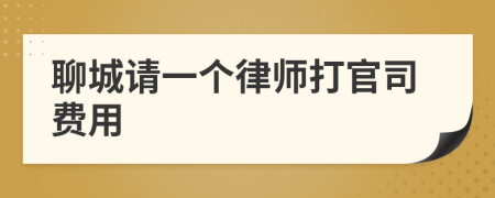 聊城请一个律师打官司费用