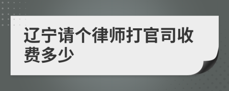 辽宁请个律师打官司收费多少