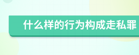 什么样的行为构成走私罪