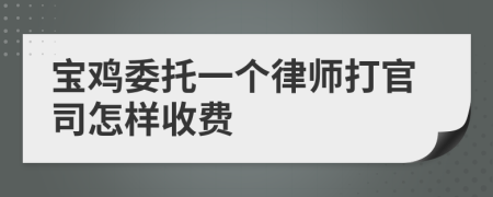 宝鸡委托一个律师打官司怎样收费
