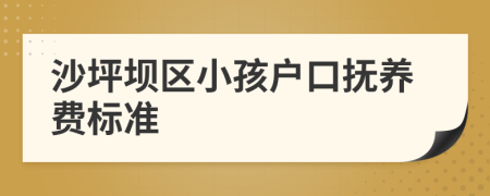 沙坪坝区小孩户口抚养费标准