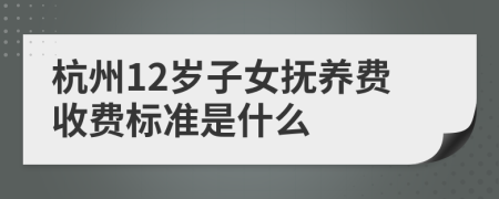 杭州12岁子女抚养费收费标准是什么