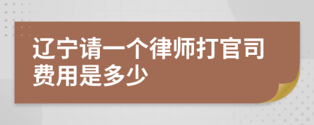 辽宁请一个律师打官司费用是多少