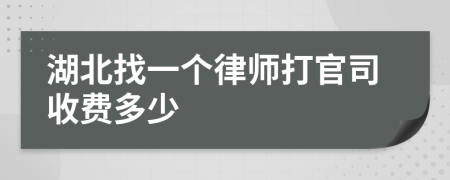 湖北找一个律师打官司收费多少