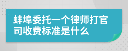 蚌埠委托一个律师打官司收费标准是什么