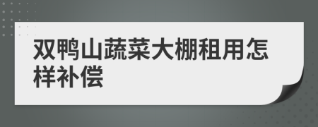 双鸭山蔬菜大棚租用怎样补偿