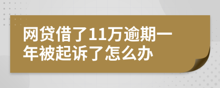 网贷借了11万逾期一年被起诉了怎么办