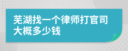 芜湖找一个律师打官司大概多少钱