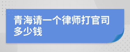 青海请一个律师打官司多少钱