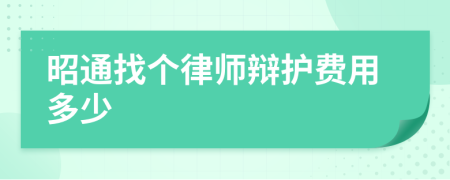 昭通找个律师辩护费用多少