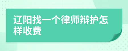 辽阳找一个律师辩护怎样收费