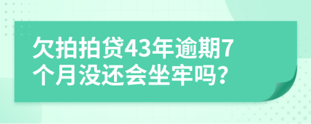 欠拍拍贷43年逾期7个月没还会坐牢吗？