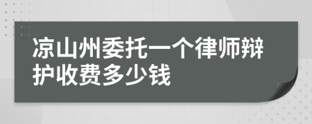 凉山州委托一个律师辩护收费多少钱