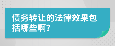 债务转让的法律效果包括哪些啊？